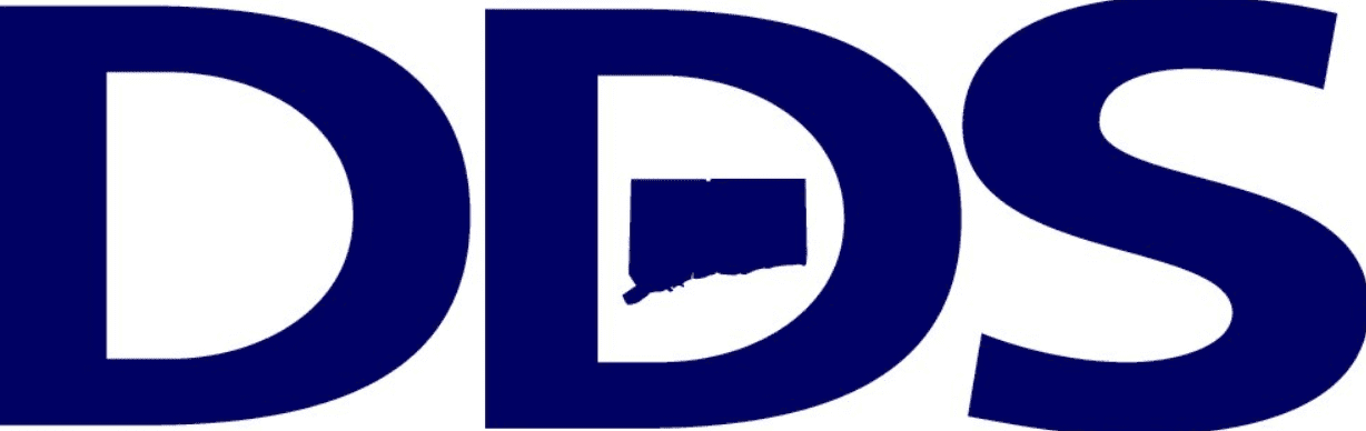 DDS blue color logo on a white background
