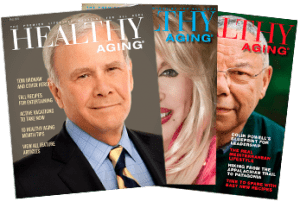 healthy aging magazines with three covers